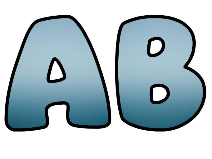 Fade Blue Grey Art Classroom Display Lettering Set | Upper & Lowercase Letters, 0-9 and Signs
