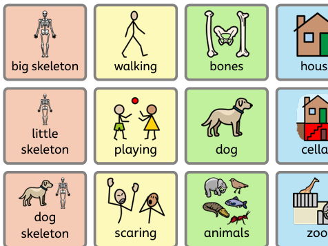 Funny Bones Colourful Semantics Widgit Cards