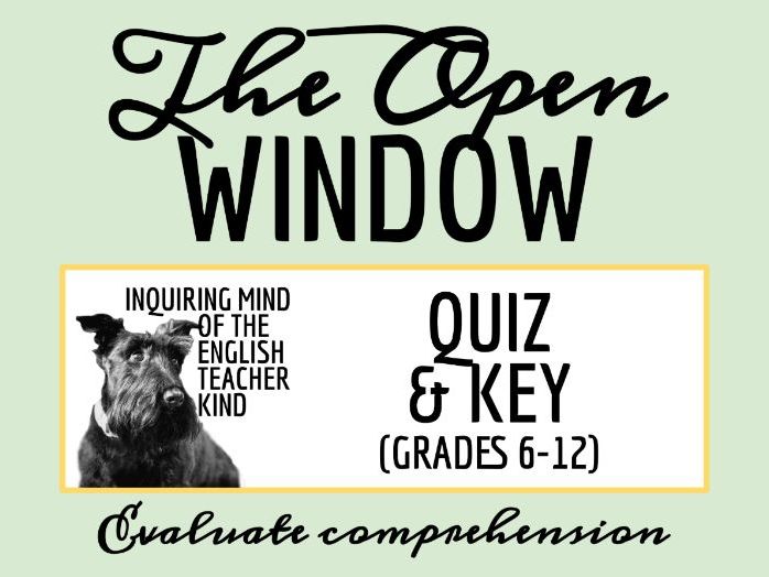 "The Open Window" by Saki Quiz and Answer Key