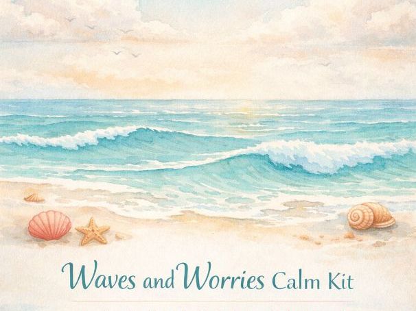 Waves and Worries Calm Kit | Calm Corner Kit for Kids | Printable PDF | Emotional Regulation Tools