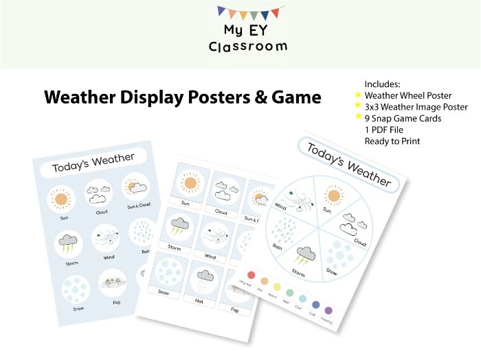 Pastel Weather Snap Game & Classroom Display Pack