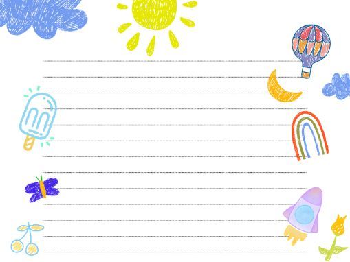 Colorful Illustrated kids Stationery