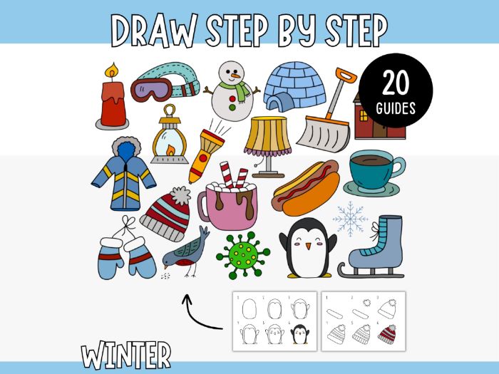 How to Draw Winter - 20 Step-by-Step Guides for Kids