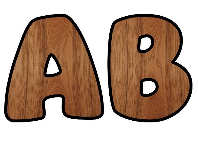 Grain Wood Design Classroom Display | Lettering Set | Upper & Lowercase, 0-9 and Signs