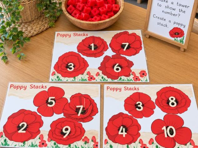 Poppy Stacks – EYFS Number Recognition and Counting Activity