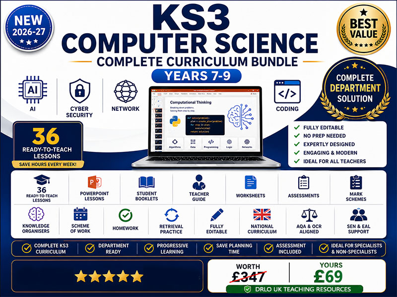 KS3 Computer Science Complete Curriculum Bundle – Years 7–9