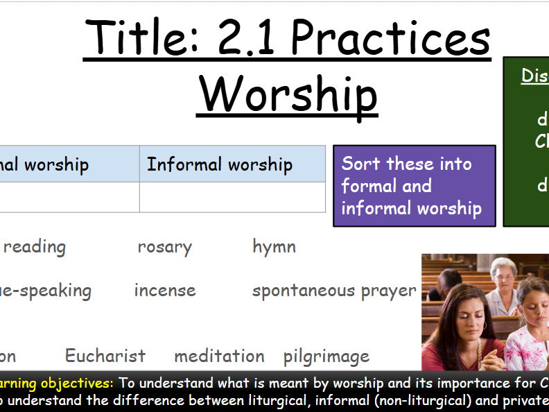 AQA GCSE Religious Studies Theme A Christianity: 2.1 Worship
