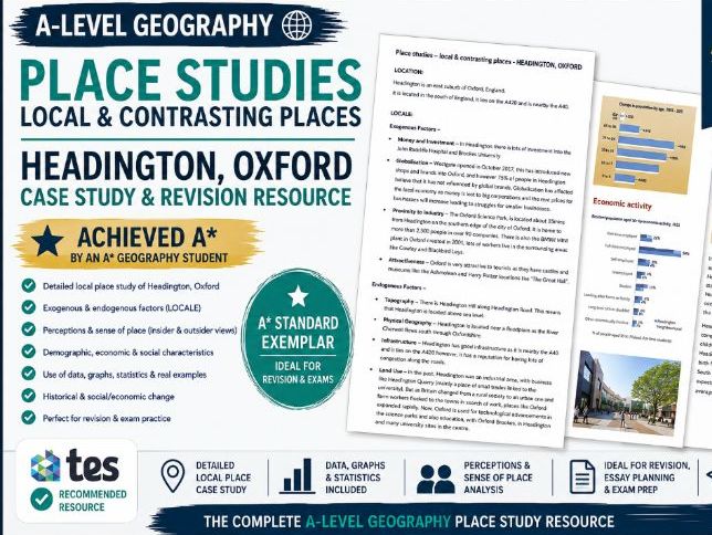 AQA A Level Geography  A* Changing Places Case Study – Headington, Oxford | Place Studies