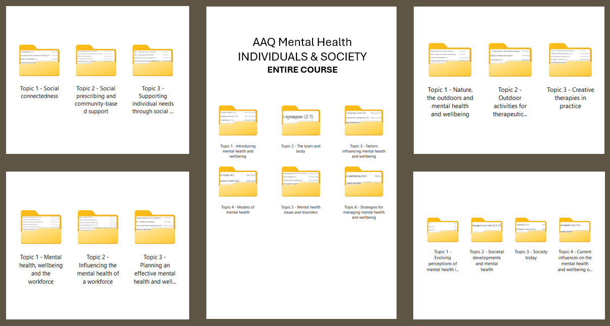 AAQ Cambridge Advanced National in Mental Health: Individuals and Society -  Full course package