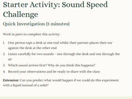 iGCSE Physics - 3.4 Sound SUPPLEMENT