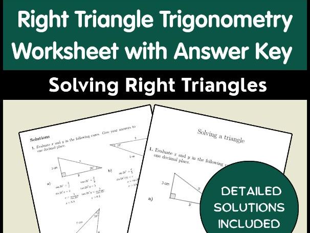 Right Triangle Trigonometry Worksheet with Answer Key | Solving Right Triangles