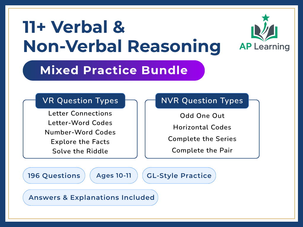 11 Plus Verbal & Non-Verbal Reasoning Practice Bundle – 196 Questions