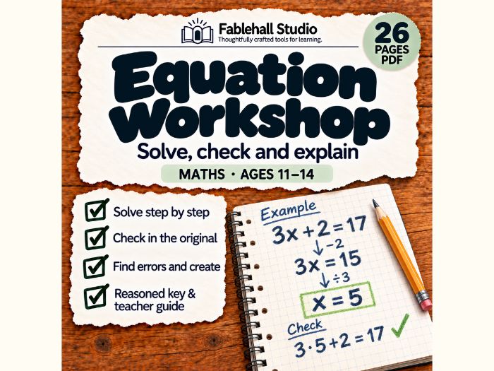 Equation Workshop: Solve, Check and Explain Linear Equations