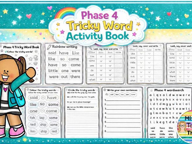 Year 1 / Reception - Phase 4 tricky word activity book