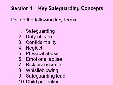 AAQ Early Childhood Development Unit 2 Keeping Children Safe Revision booklet (Pearson aligned)