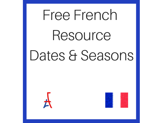 Free French Resource - Dates, Seasons