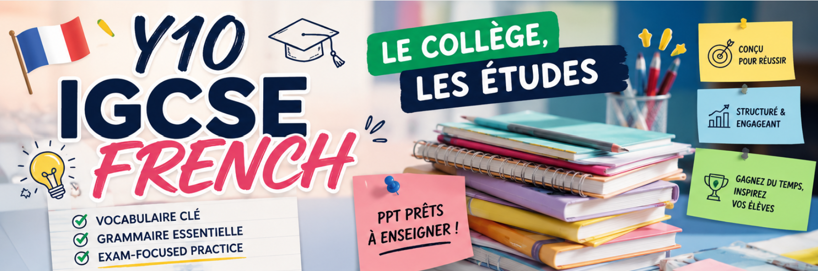 IGCSE / GCSE French - Le college, les etudes - Edexcel PPT Bundle