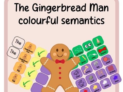 The gingerbread man COLOURFUL SEMANTICS- build a sentence