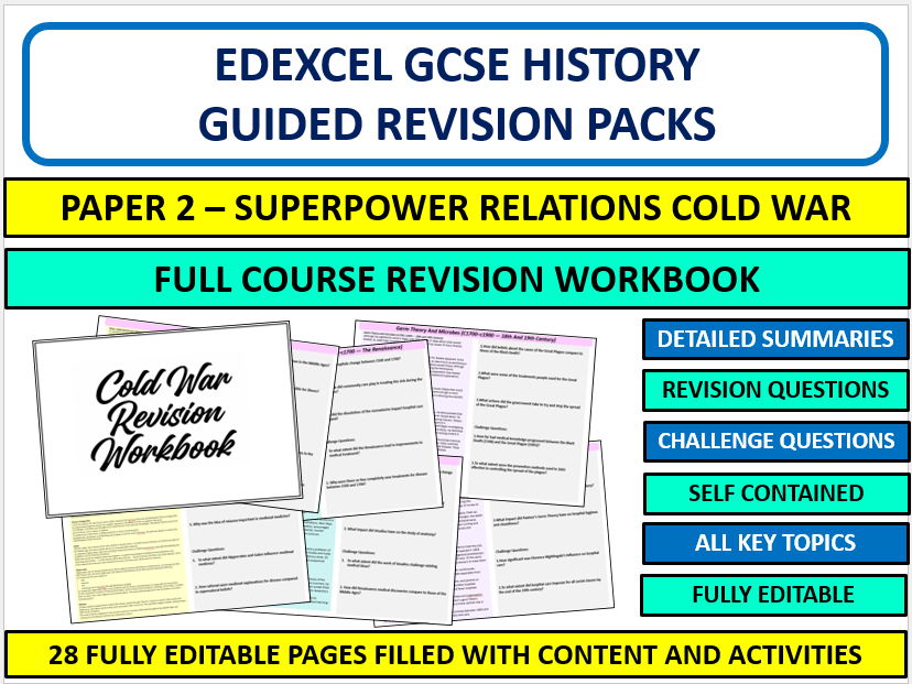 Edexcel GCSE History Superpower and the Cold War Revision Workbook – Full Course Guided Revision