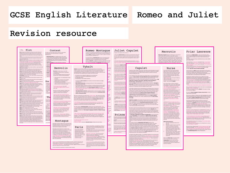 Romeo And Juliet GCSE English Revision Resource Grade 9 Teaching Romeo And Juliet GCSE English Revision Resource Grade 9 Teaching