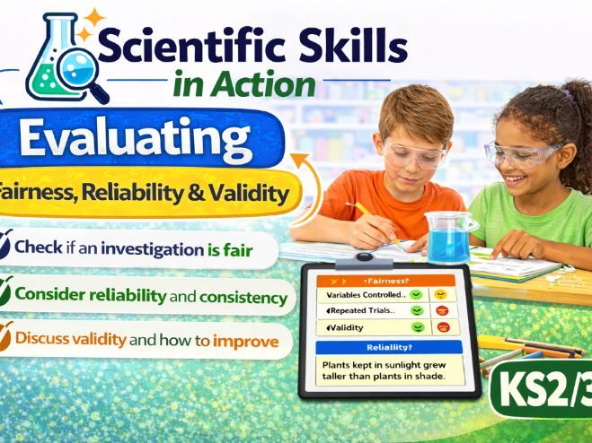 Evaluating Fairness, Reliability & Validity (KS2/3 Science Skills): Investigate Like a Scientist