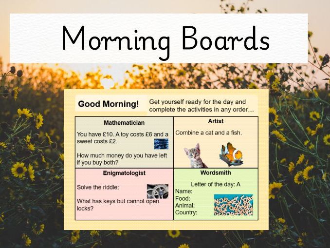 4 Weeks of Morning Boards / Early Work: Career-Themed Daily Activities