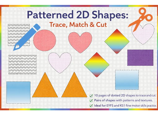 Patterned 2D Shapes Trace Cut Match
