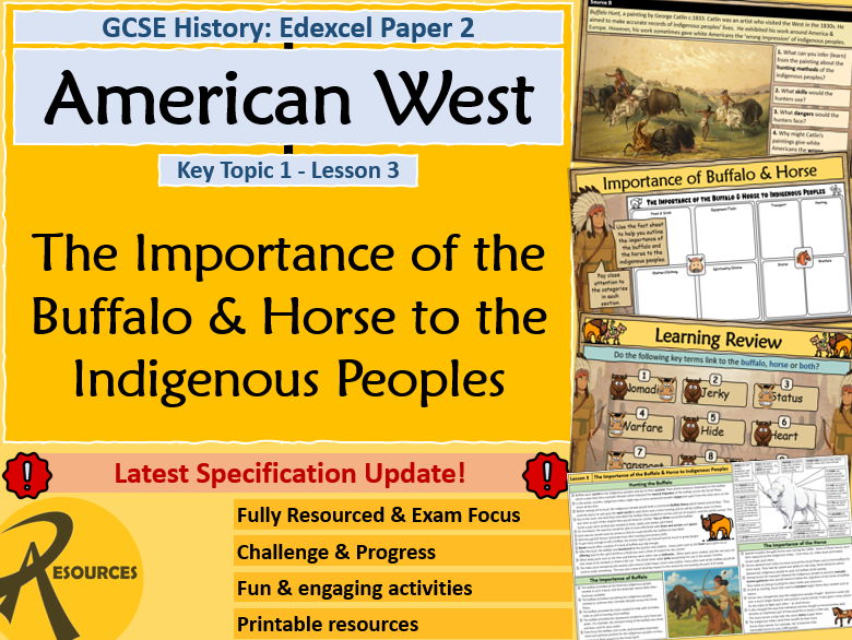 Buffalo Importance Indigenous Peoples - American West - GCSE History Edexcel - Lesson 3
