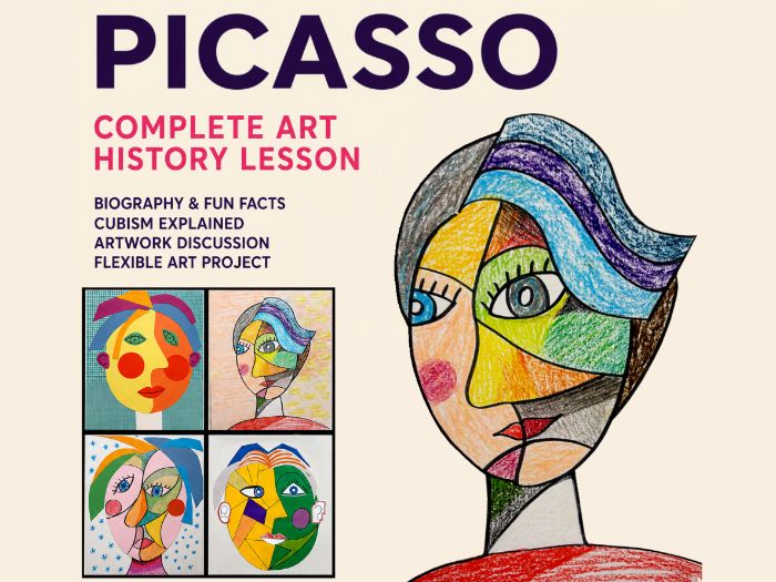 Pablo Picasso Art Lesson for Kids, Cubism, Modern Art & Portrait Project