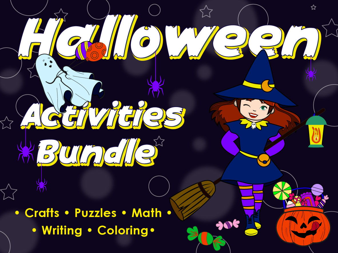 Halloween Activities Bundle | Crafts, Puzzles, Coloring, Writing & Templates