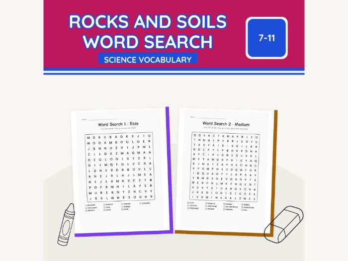 Rocks and Soils Word Search KS2 | 7 Sheets