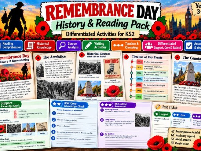 Remembrance Day History & Reading Pack KS2
