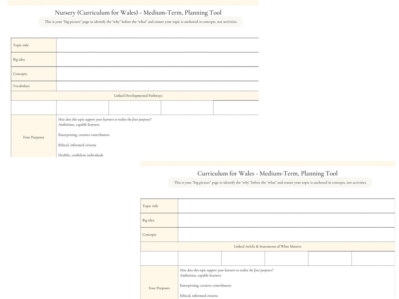 Curriculum for Wales | Medium-Term Planning | Primary Bundle - English