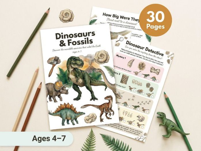 Dinosaurs & Fossils | T-Rex Triceratops Stegosaurus | Ages 4-7 | Make a Fossil