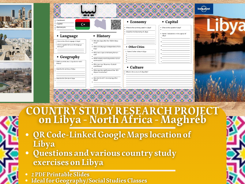 Country Study Research Project - Libya - Social Studies Report - North Africa - Maghreb