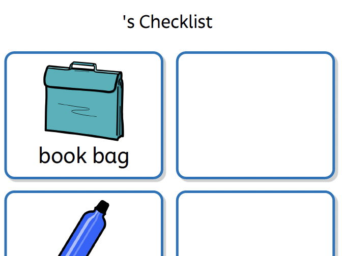 Daily school entrance checklist - ADHD/ADD/ AUTISM SEN
