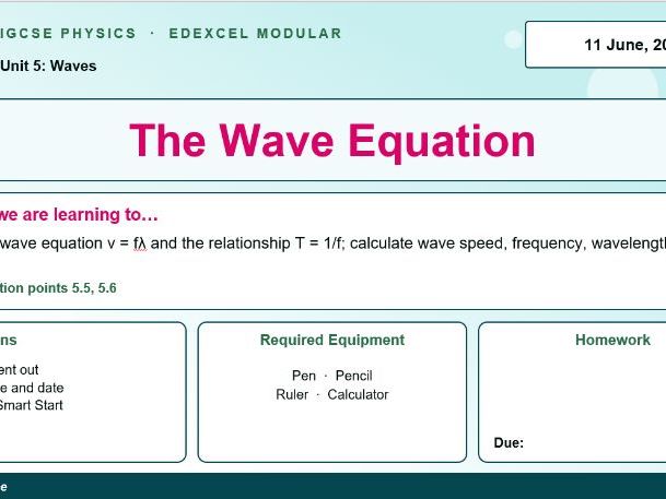 IGCSE Physics: The Wave Equation & Frequency-Period Relationship | Edexcel Modular | Unit 5 | L2