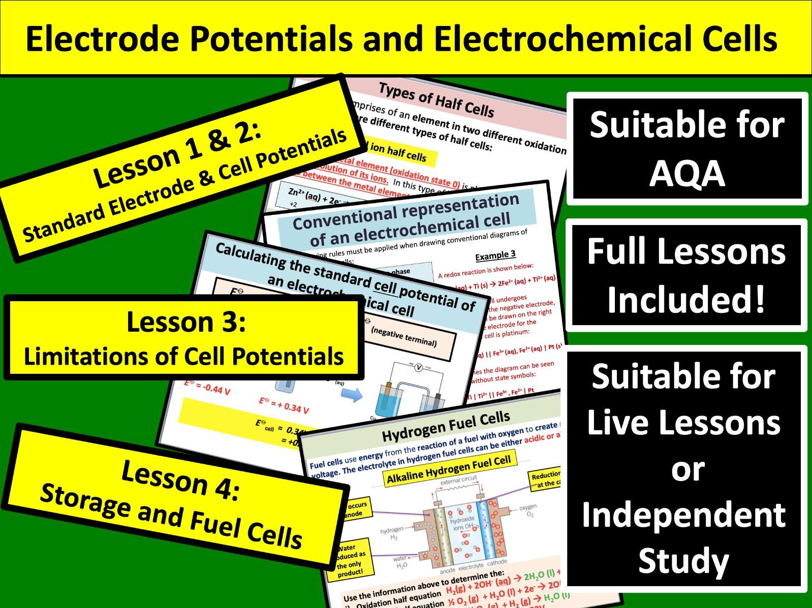 Electrode Potentials and Electrochemical Cells (AQA)