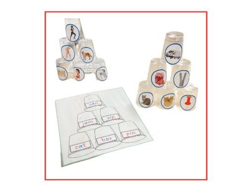 Cup Tower Phonics Activity – CVC, CCVC & CVCC Words (Cut & Paste)