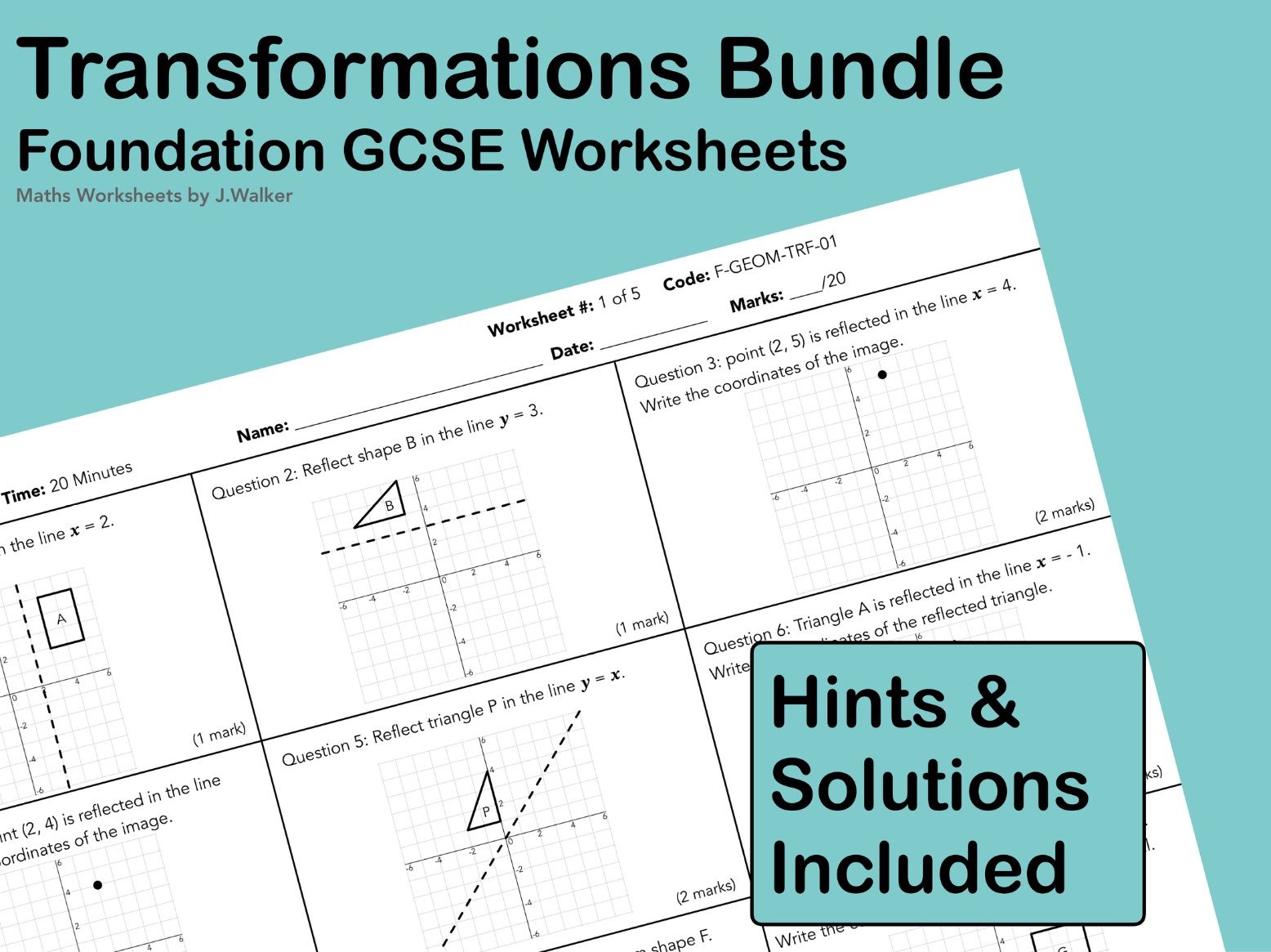 GCSE Maths: Transformations Bundle - Foundation Tier