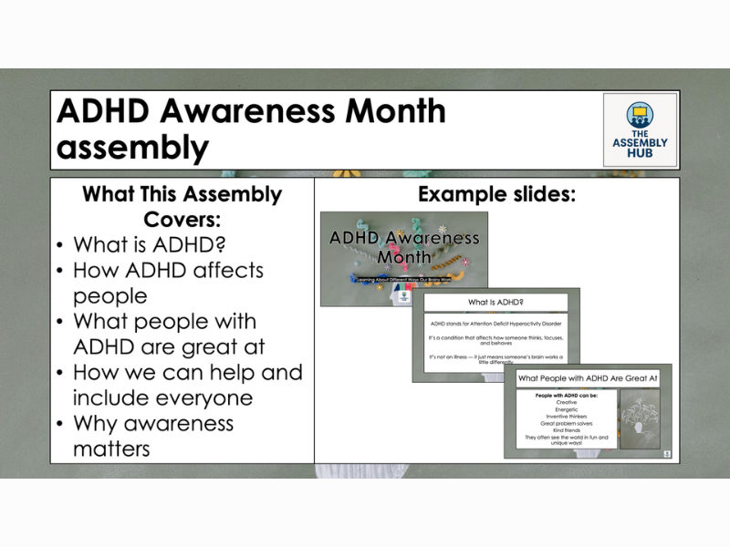 ADHD Awareness Month Assembly PowerPoint – Primary KS1 & KS2