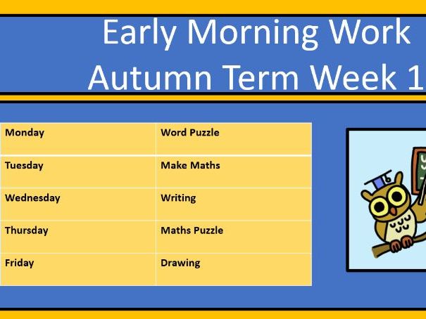 Early Morning Work Autumn Term Week 1