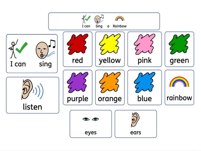 I can sing a rainbow choice board