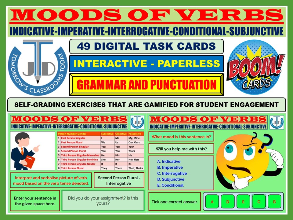 MOODS OF VERBS: 49 BOOM CARDS