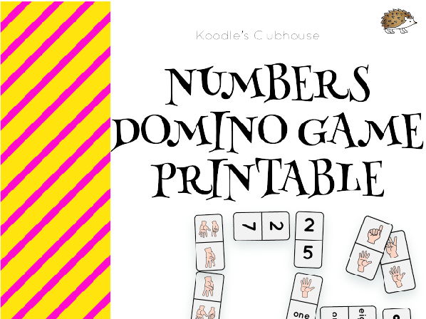 Numbers domino game printable