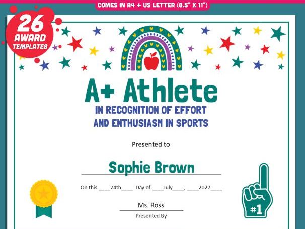 Editable End-of-Year Superlative Awards, Printable Recognition Certificates