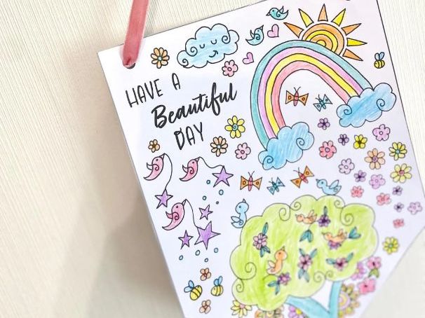 Have A Beautiful Day Colour-In Wall Flag
