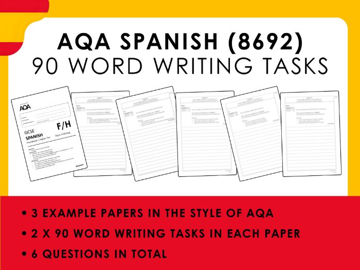 NEW SPEC Spanish 90 Word Writing Questions
