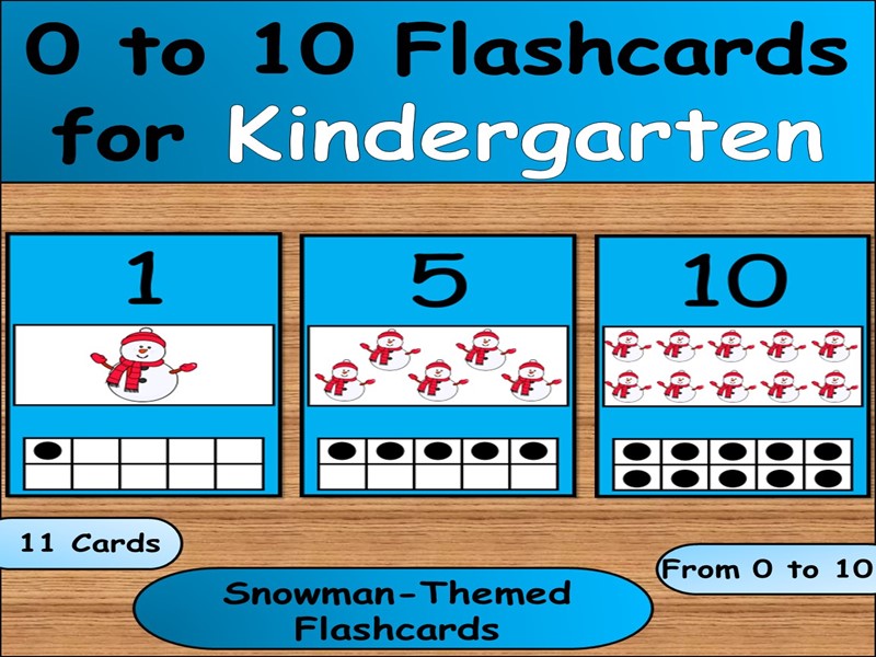 Snowman Number Flashcards 0-10 (Winter Counting for EYFS)