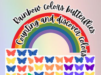Rainbow colors butterflies, Counting and discover colors 15 printables
